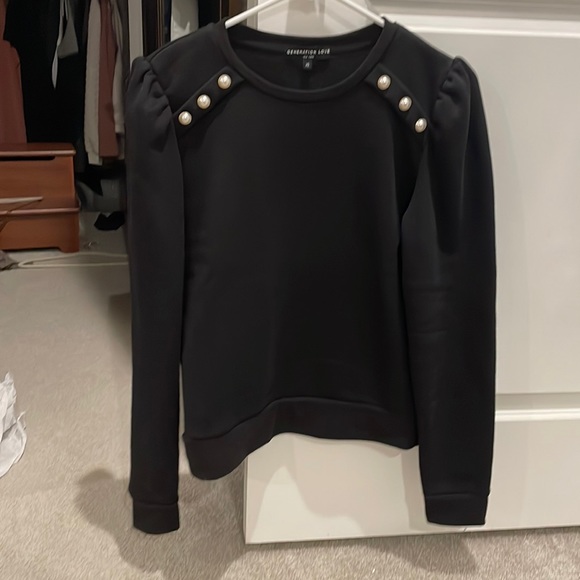 Generation love black sweatshirt with pearl detail - Picture 3 of 5